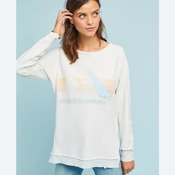 Anthropologie Sol Angeles Sunset Tunic Sweatshirt Sunset Surf Size Small Anthro - Picture 9 of 9